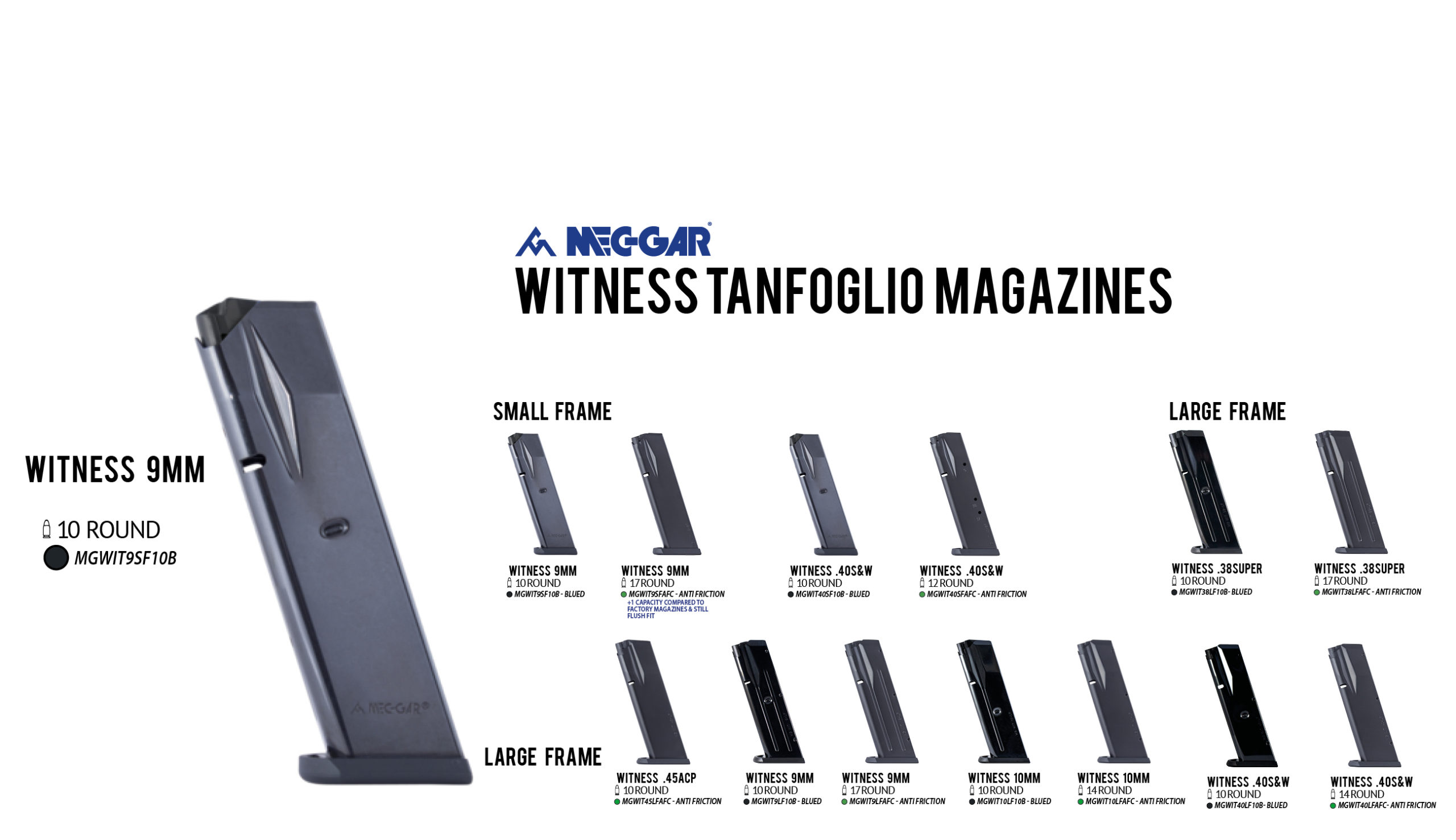 Witness Tanfoglio Pistol Magazines by Mec-gar